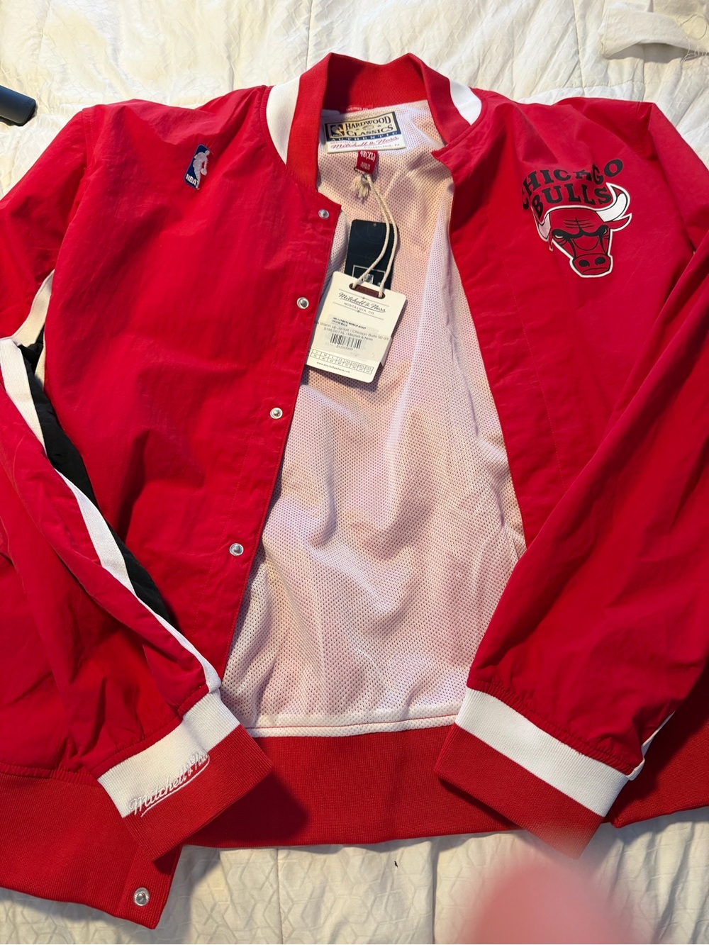 Mitchell & Ness Chicago Bulls Red White Bomber Jacket
